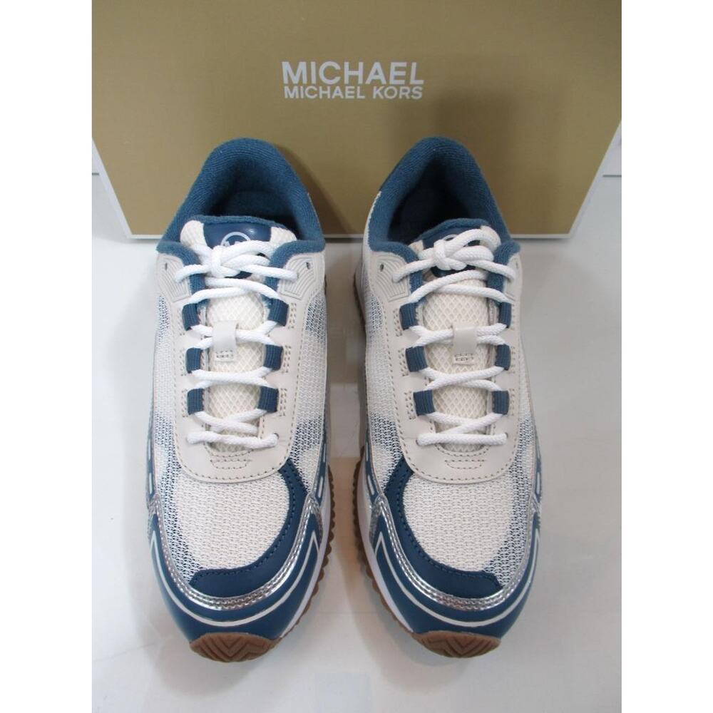 Michael Kors Byrdie Trainer Lace Up Sneakers Dark Chambray Multi - Picture 4 of 12